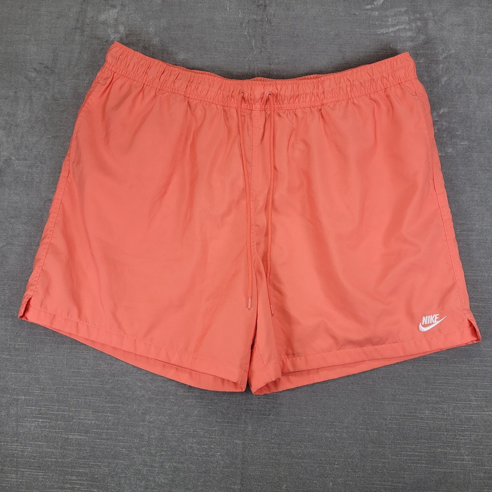 Nike Mens XXL Swim Trunks Volley Shorts Coral Pink Mesh Lined